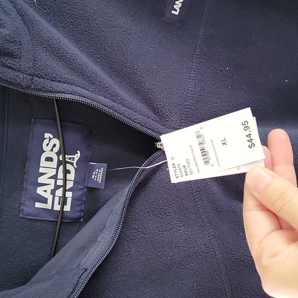 Lands' End Polar Fleece Men's XL Navy Blue - Picture 3 of 4